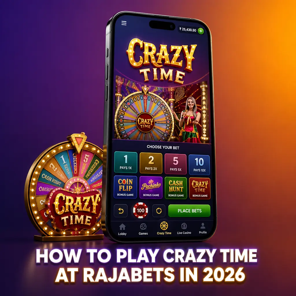 Crazy Time wheel game on RajaBets